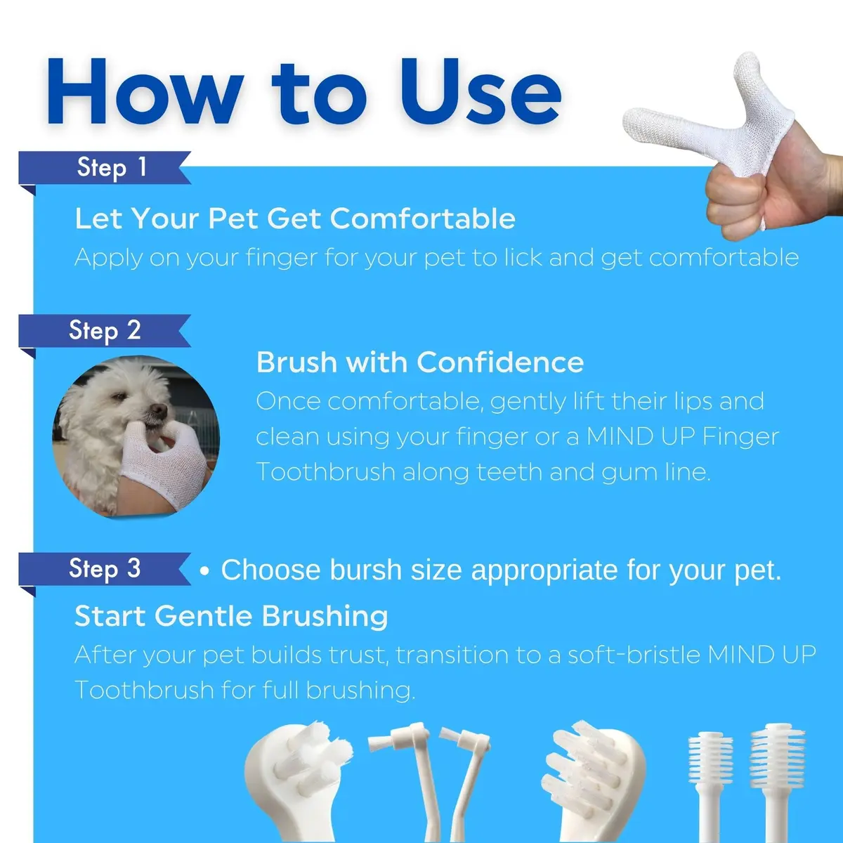 MIND UP Cat Toothbrush with Micro Head, 15° Angled Design for Easier Reach, Pet Toothbrush for Cats & Kittens, Gentle Everyday Brushing, Made in Japan - view 8