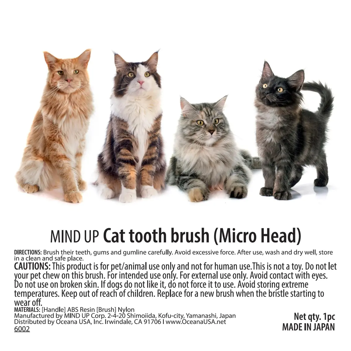 MIND UP Cat Toothbrush with Micro Head, 15° Angled Design for Easier Reach, Pet Toothbrush for Cats & Kittens, Gentle Everyday Brushing, Made in Japan - view 9