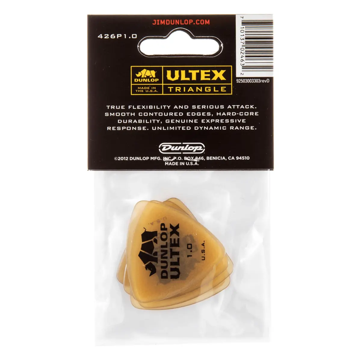 Jim Dunlop Ultex Triangle Pick 1.0mm (6 Pack) | Durable, Articulate Tone for Advanced Players - view 2