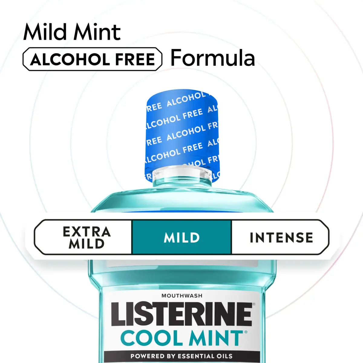 Listerine Cool Mint Alcohol-Free Mouthwash, Mild Mint 500 mL (16.9 Fl Oz) | Kills 99.9% of Bad Breath Germs - view 5