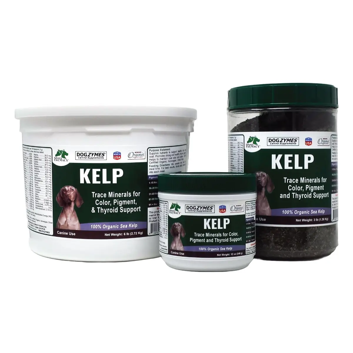 Dogzymes Organic Norwegian Kelp for Pets 12oz | Rich in Iodine to Support Thyroid & Gland Function - view 2