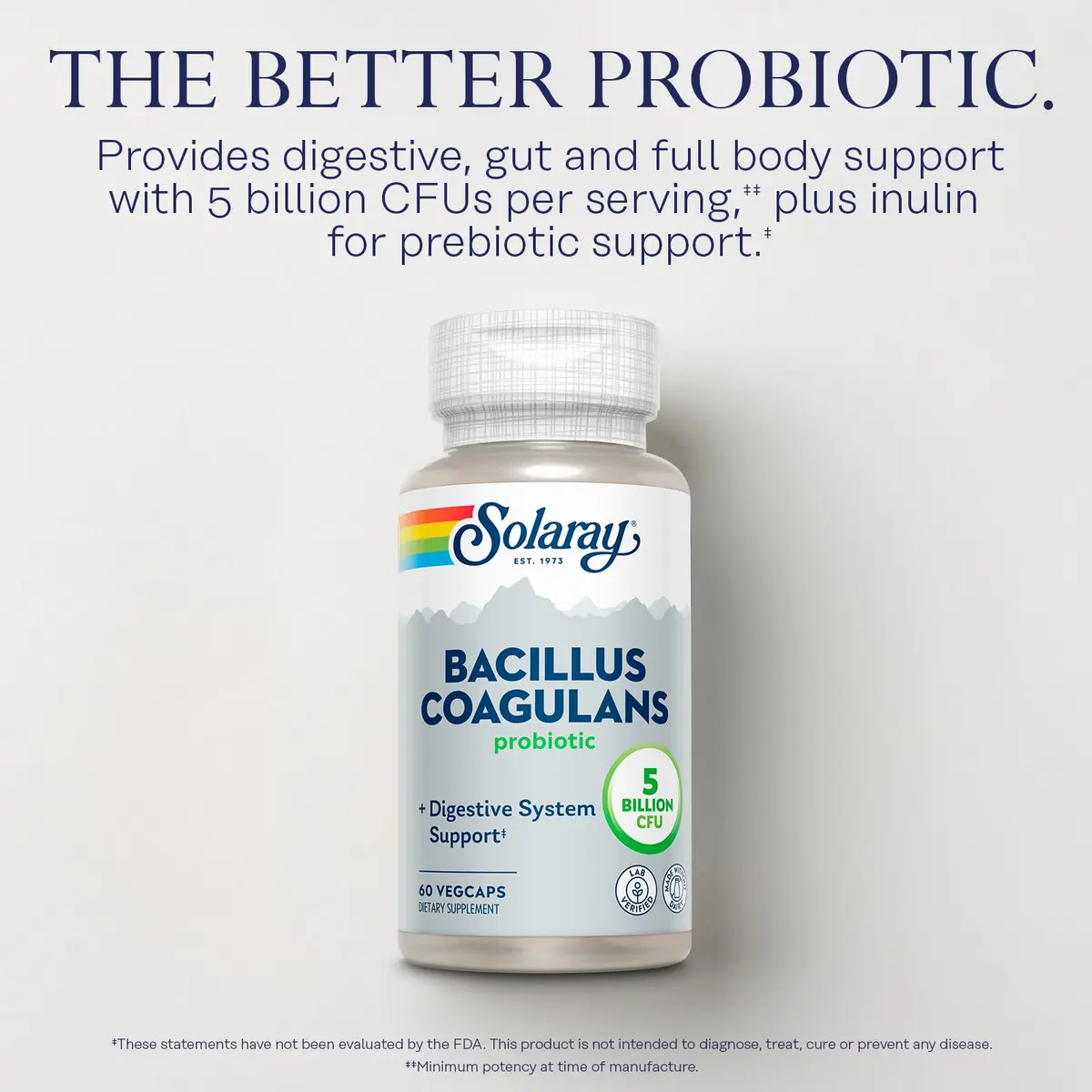 SOLARAY Bacillus Coagulans Probiotic 60 VegCaps | Digestive & Gut Health Support - view 3