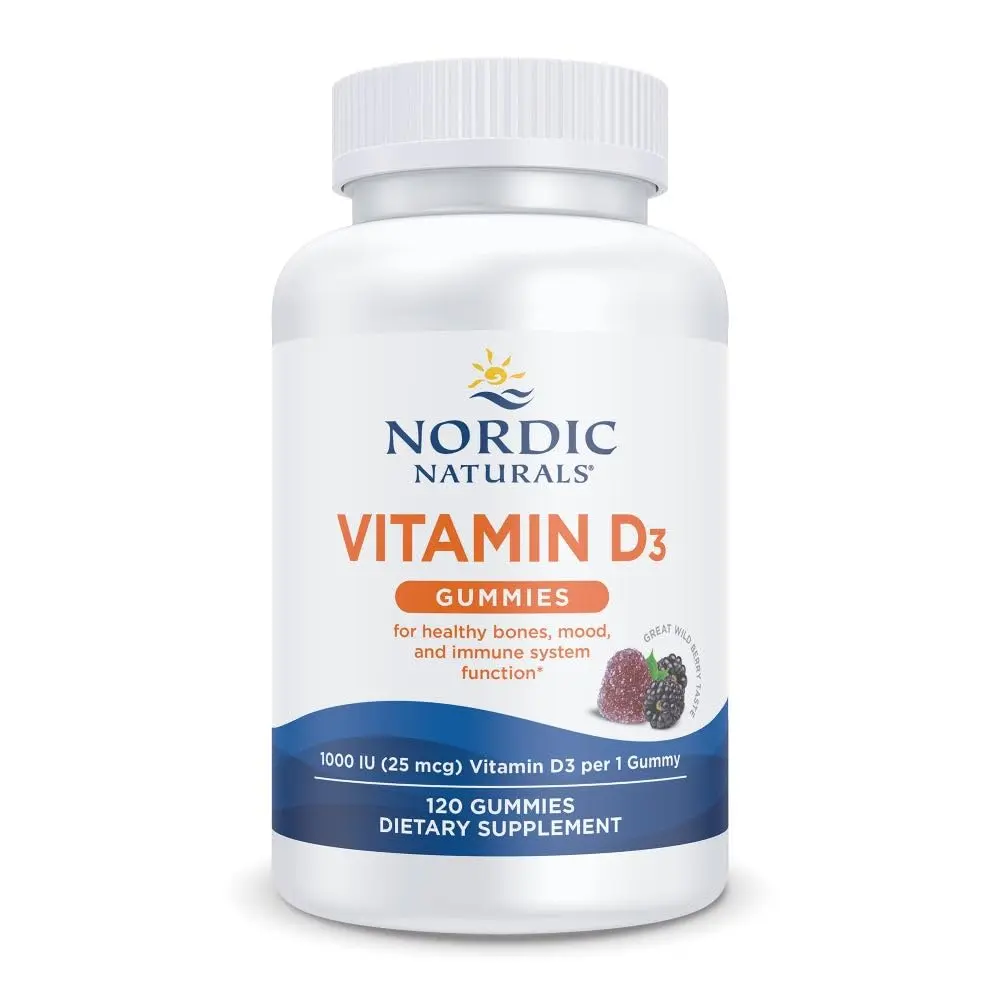 Nordic Naturals Vitamin D3 Gummies 120 Count Wild Berry | Supports Bones & Immunity - main product image