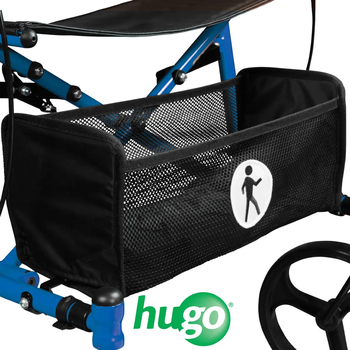 Hugo Sidekick Foldable Rollator Walker with Seat, Blueberry | Lightweight & Compact for Seniors - view 6