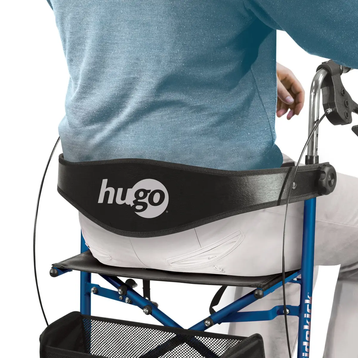 Hugo Sidekick Foldable Rollator Walker with Seat, Blueberry | Lightweight & Compact for Seniors - view 7