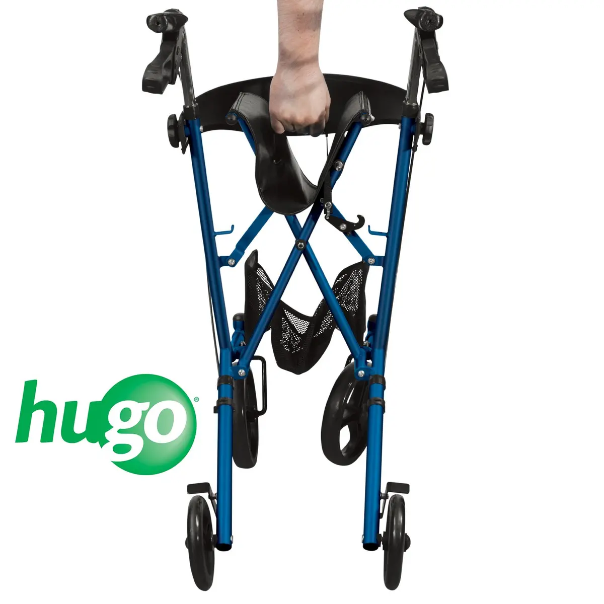 Hugo Sidekick Foldable Rollator Walker with Seat, Blueberry | Lightweight & Compact for Seniors - view 2