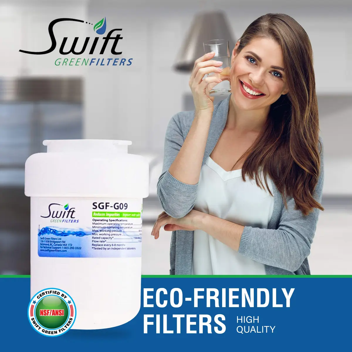 Swift Green Filters GE Replacement Water Filter MWF GWF GWFA 3 Pack | NSF Certified, BPA-Free, Made in USA - view 7