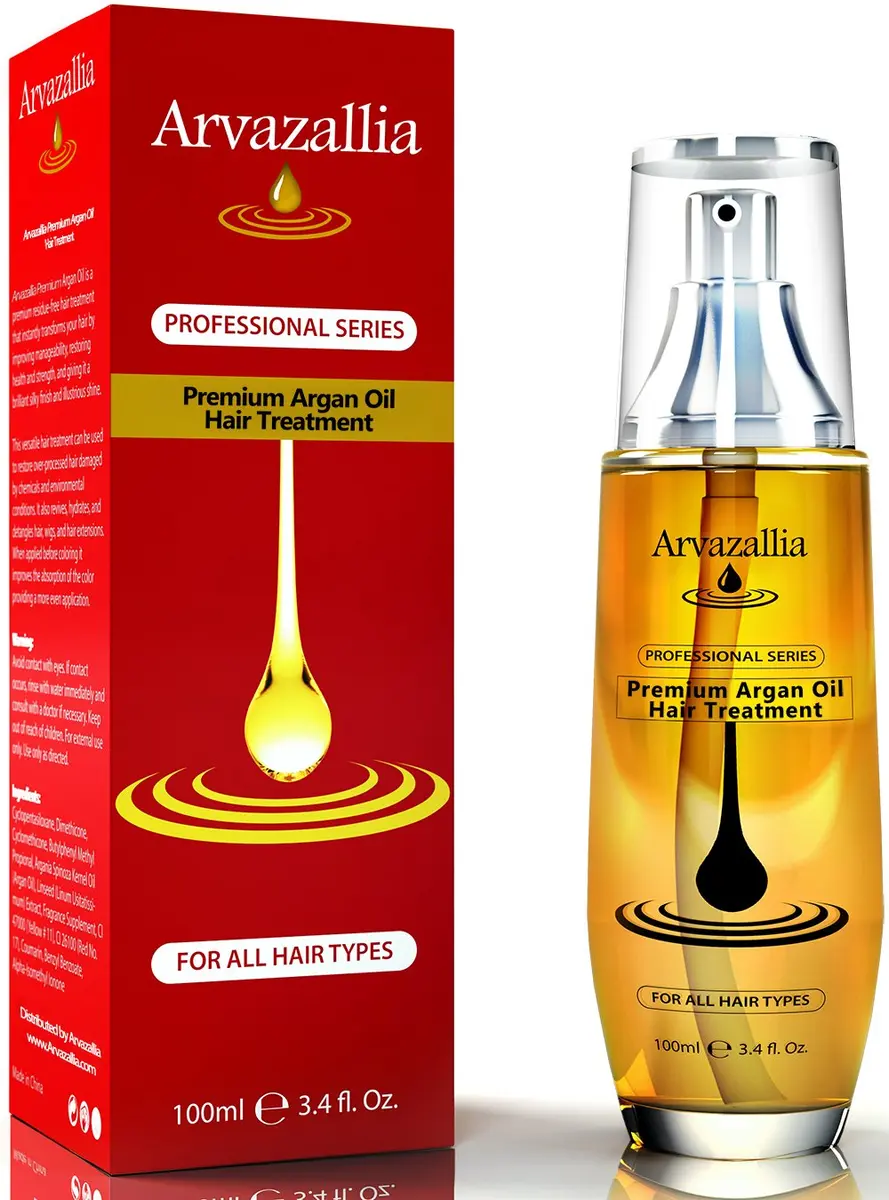 Arvazallia Argan Oil for Hair Treatment & Conditioner 3.4 Fl Oz | Nourishing, Repairing & Hydrating for All Hair Types - main product image