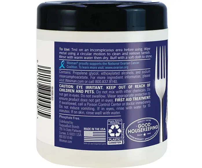 Weiman Jewelry Polish Cleaner Wipes 40 Count (20 Count x 2 Pack) | Cleans Silver, Gold, Brass, Copper, Aluminum - view 2