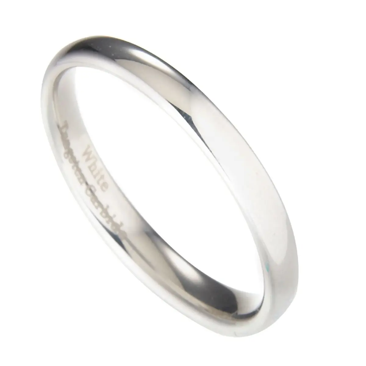 MJ Metals Jewelry Classic Mirror Polished White Tungsten Carbide 3mm Comfort Fit Wedding Band Ring Size 8 | Scratch-Resistant & Hypoallergenic - view 5