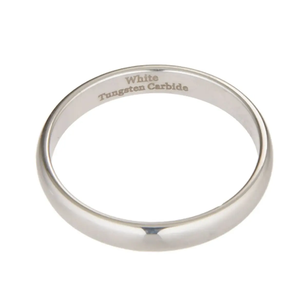 MJ Metals Jewelry Classic Mirror Polished White Tungsten Carbide 3mm Comfort Fit Wedding Band Ring Size 8 | Scratch-Resistant & Hypoallergenic - view 4