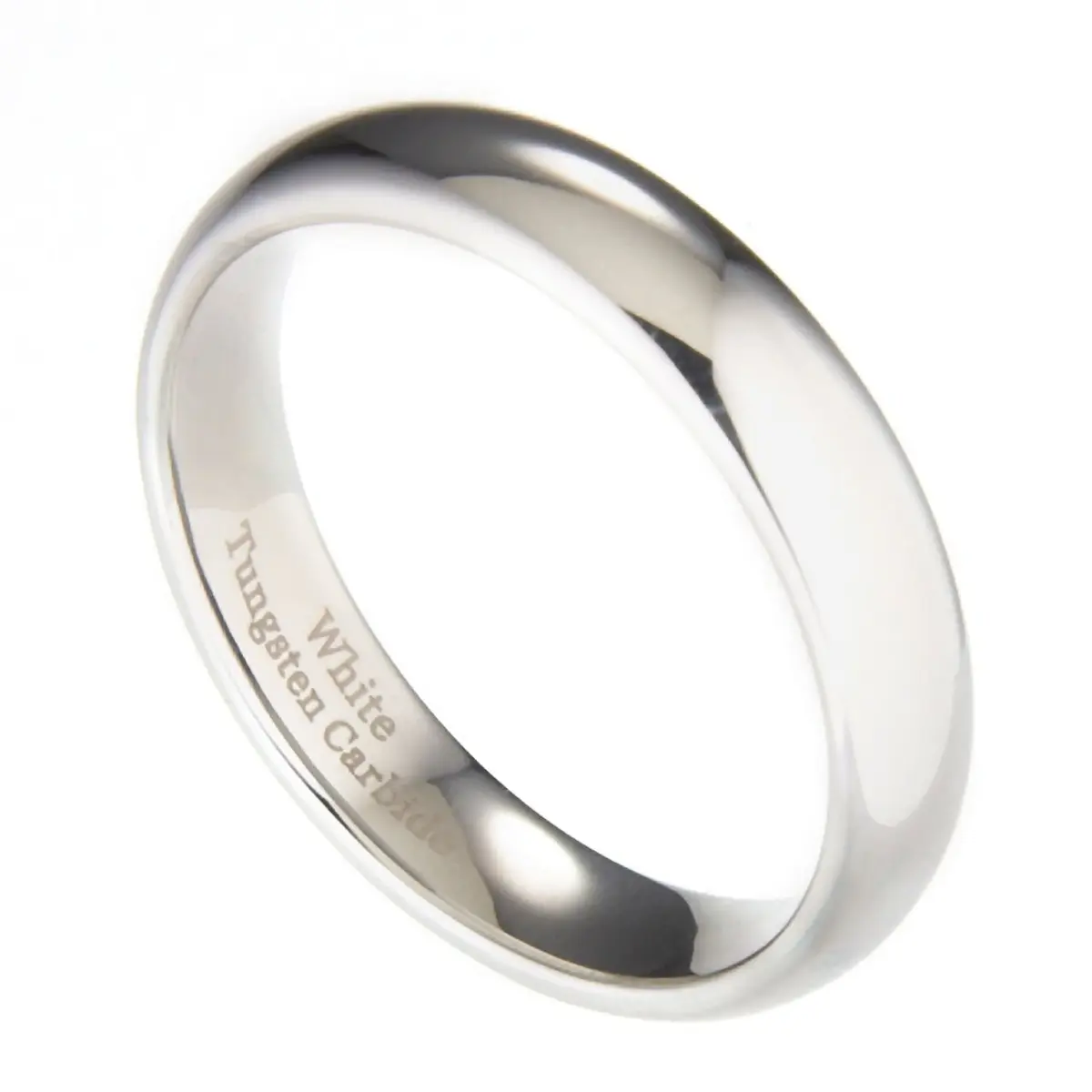 MJ Metals Jewelry Classic Mirror Polished White Tungsten Carbide Wedding Band Size 9 | Durable Scratch-Resistant Comfort Fit - view 5