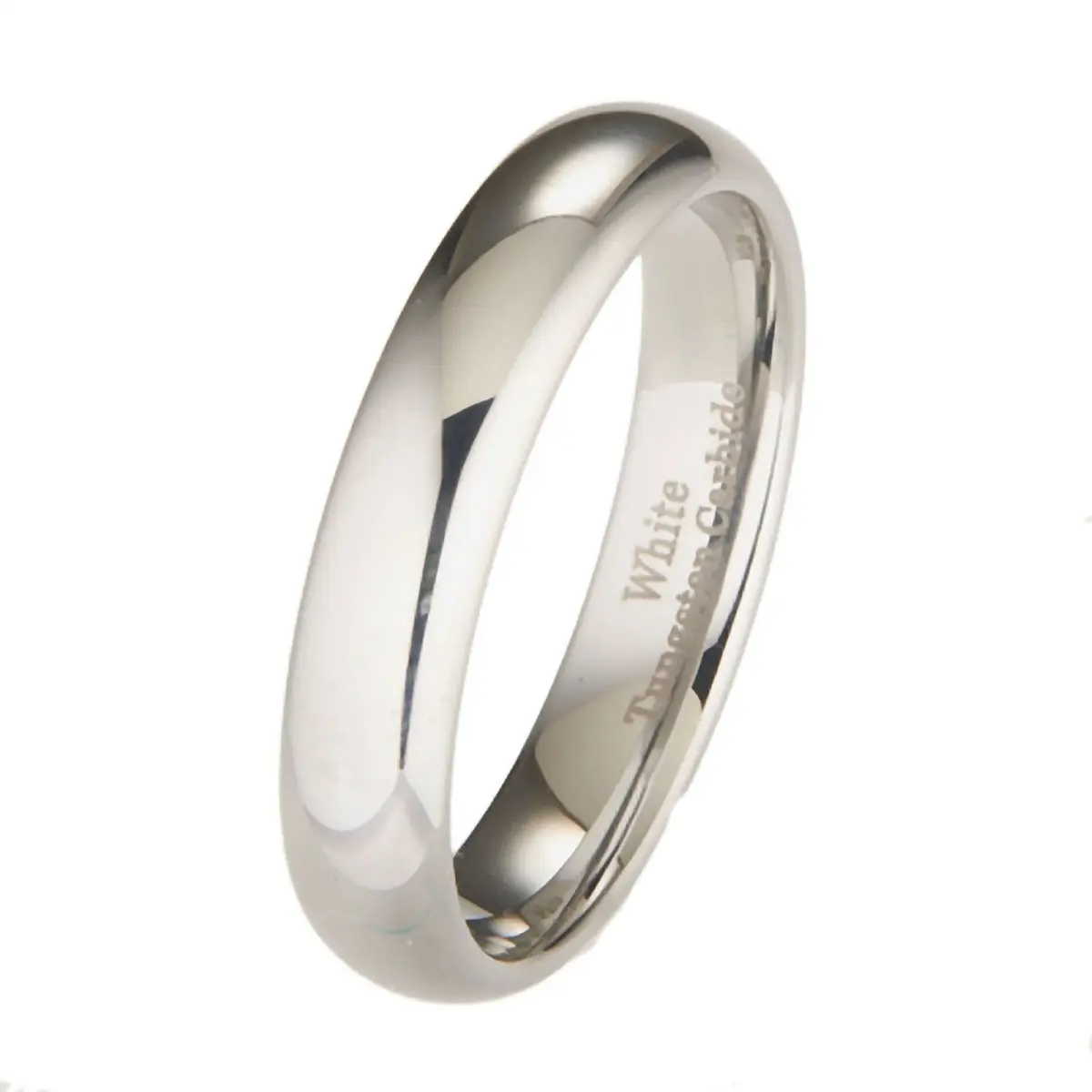 MJ Metals Jewelry Classic Mirror Polished White Tungsten Carbide Wedding Band Size 9 | Durable Scratch-Resistant Comfort Fit - view 6
