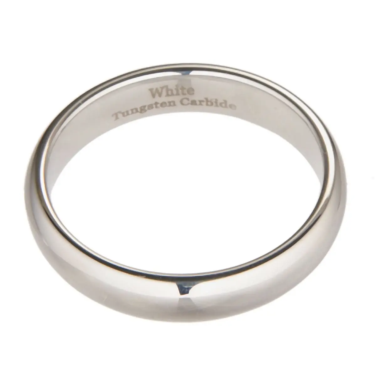 MJ Metals Jewelry Classic Mirror Polished White Tungsten Carbide Wedding Band Size 9 | Durable Scratch-Resistant Comfort Fit - view 4
