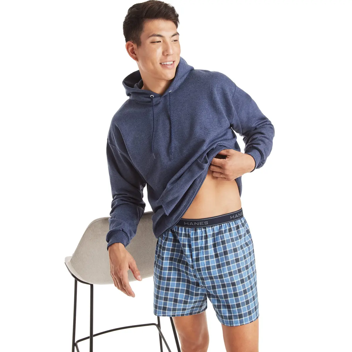 Hanes Men's Tagless Boxer Underwear with Exposed Waistband, 5-Pack, Medium | Breathable Cotton-Poly Blend - view 5