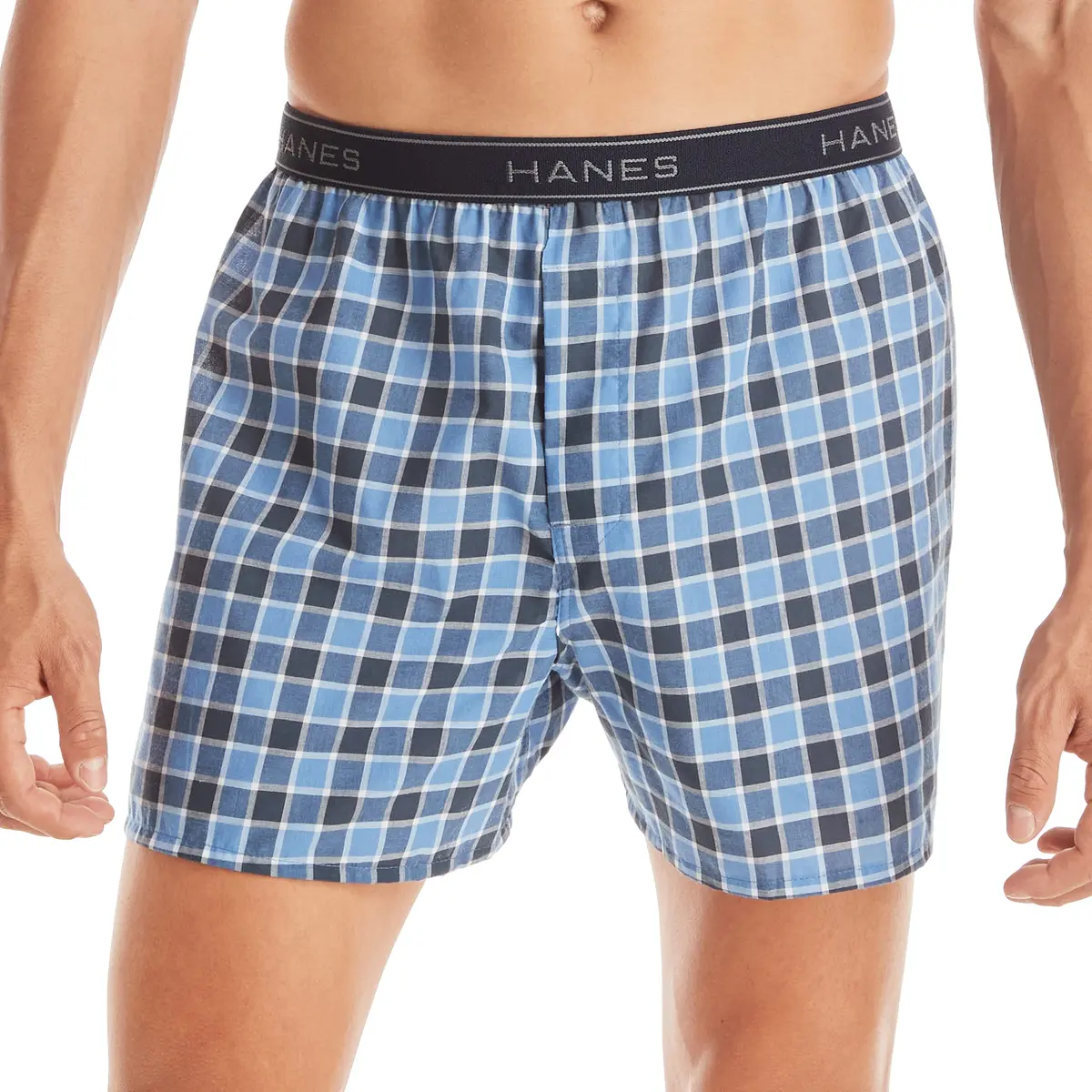 Hanes Men's Tagless Boxer Underwear with Exposed Waistband, 5-Pack, Medium | Breathable Cotton-Poly Blend - view 2