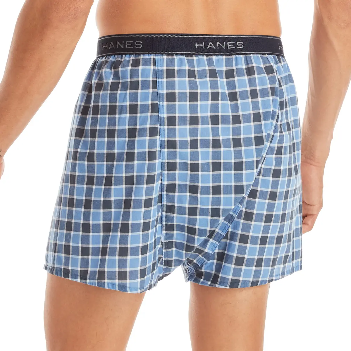 Hanes Men's Tagless Boxer Underwear with Exposed Waistband, 5-Pack, Medium | Breathable Cotton-Poly Blend - view 3