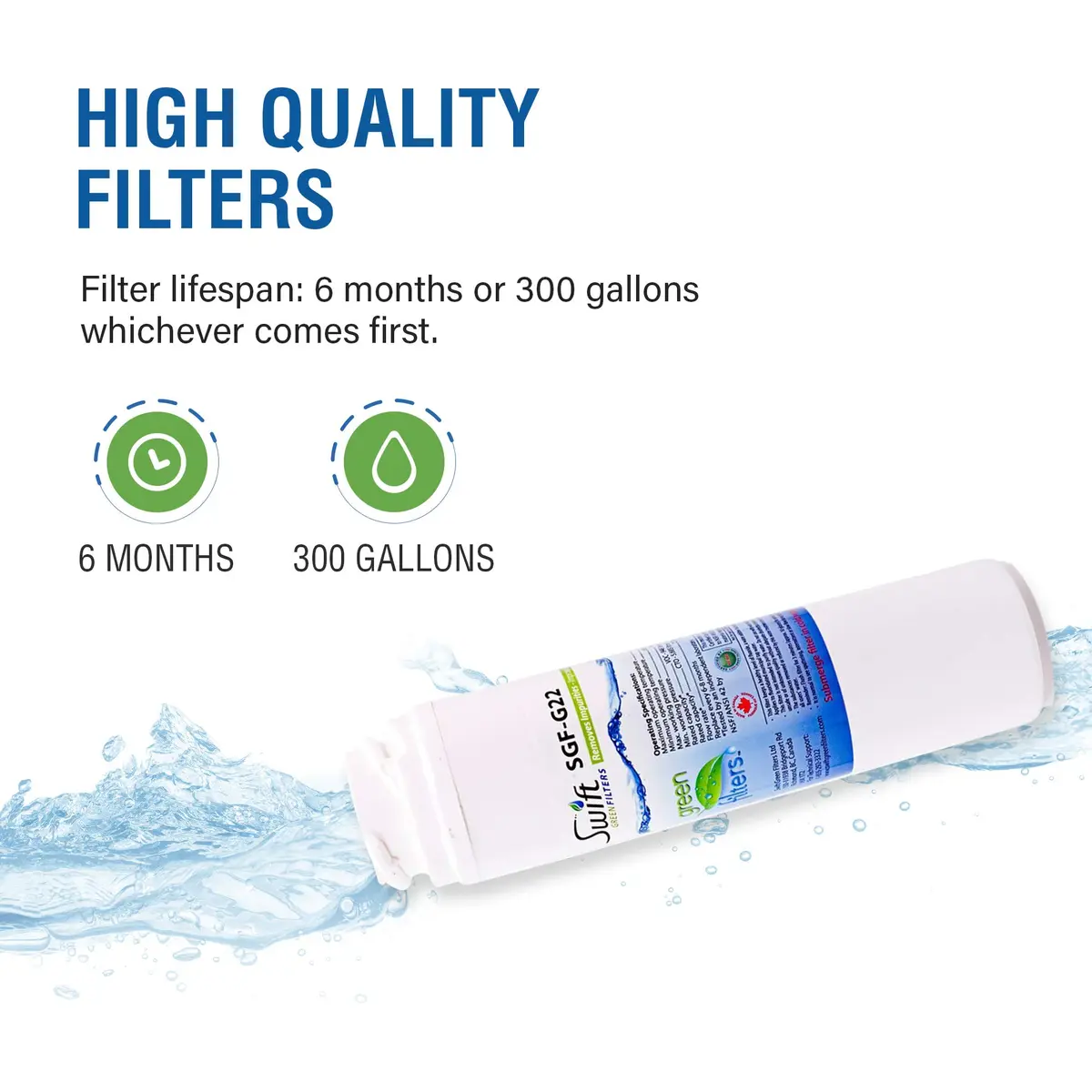 Swift Green Filters SGF-G22 3 Pack Water Filter | NSF Certified Coconut Carbon Filtration - view 3