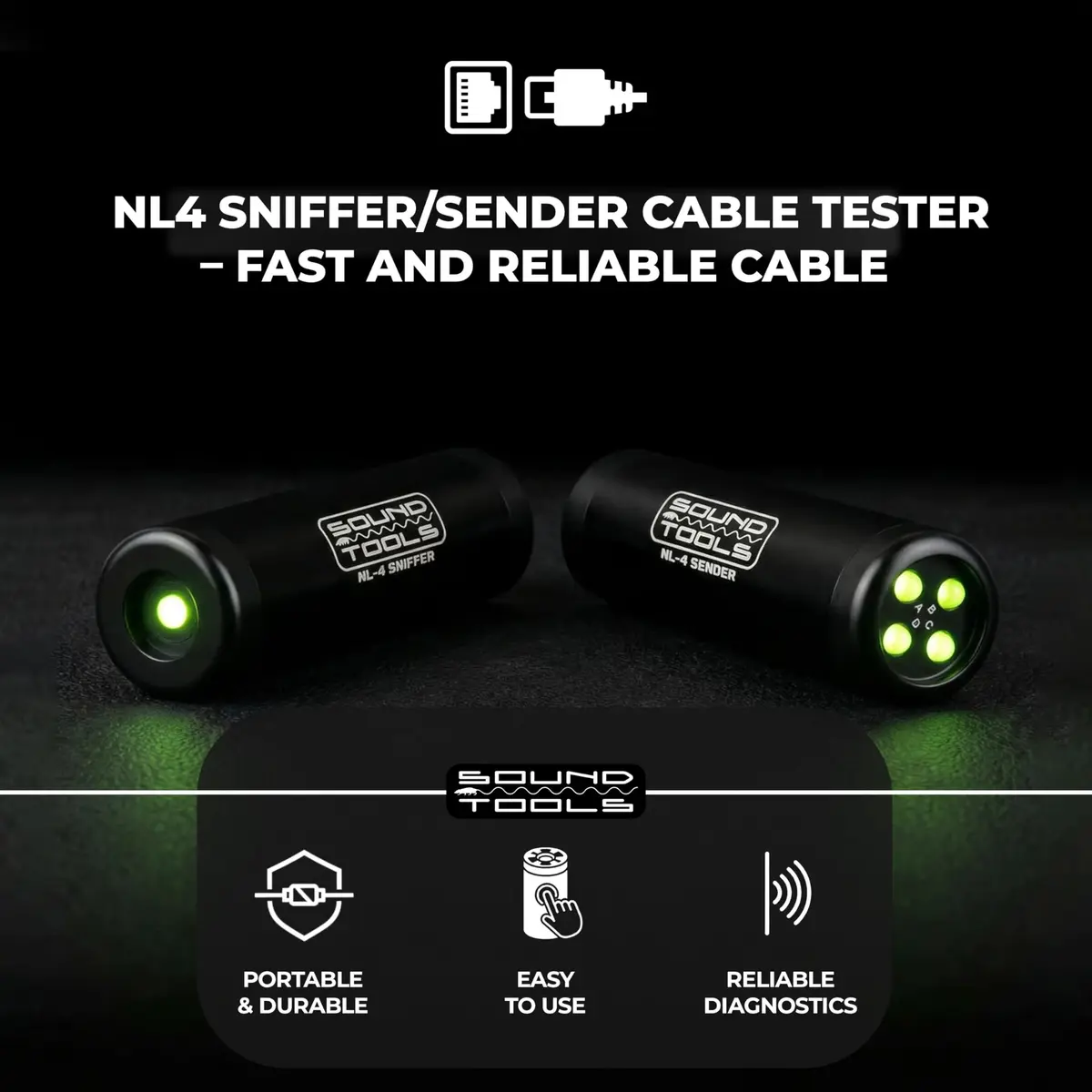 SoundTools NL4 Sniffer/Sender Cable Tester with LED Readout | 16 Faults Tested - view 2