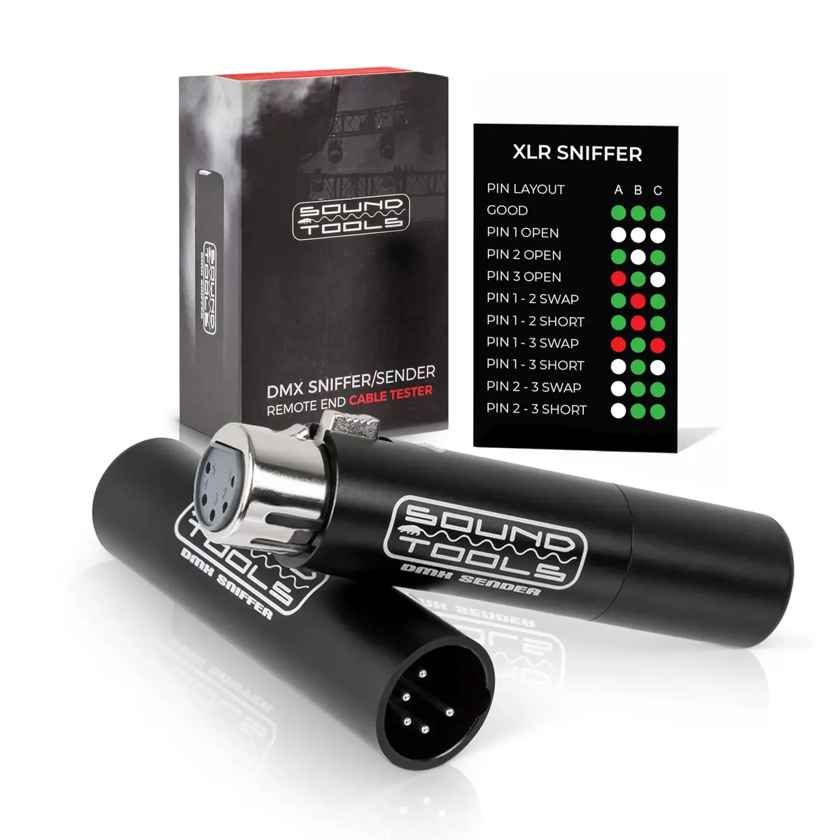 Sound Tools 5-Pin DMX Sniffer/Sender Cable Tester | Compact Tool for Stage & Lighting Professionals - main product image