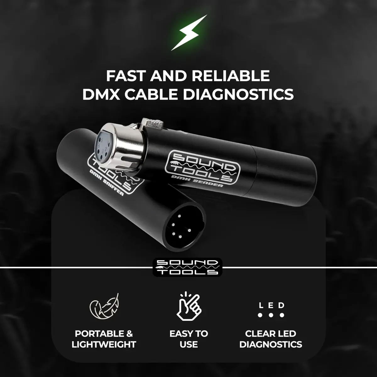 Sound Tools 5-Pin DMX Sniffer/Sender Cable Tester | Compact Tool for Stage & Lighting Professionals - view 2