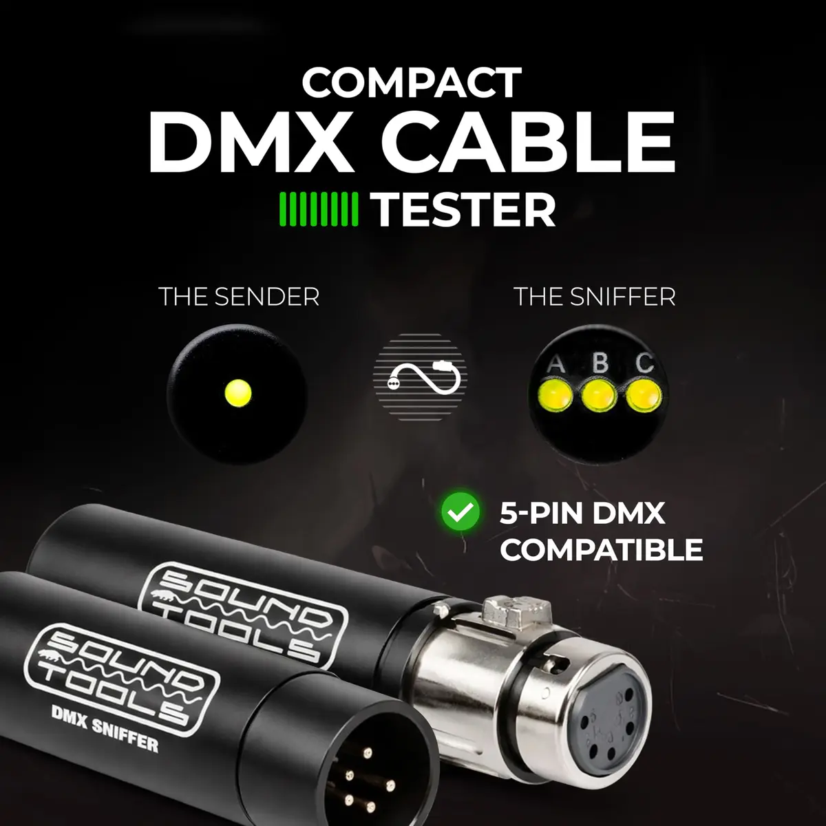 Sound Tools 5-Pin DMX Sniffer/Sender Cable Tester | Compact Tool for Stage & Lighting Professionals - view 4
