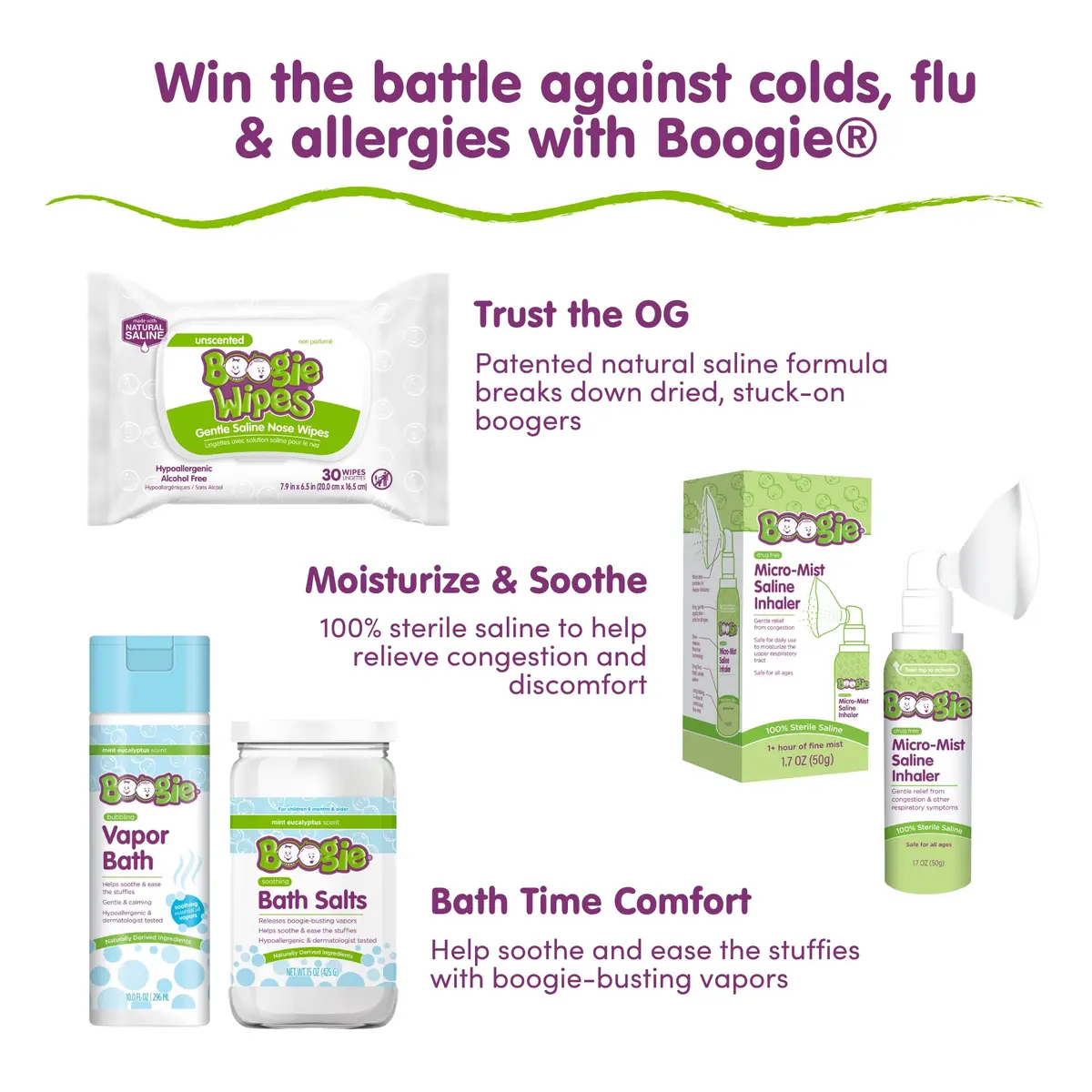 Boogie Wipes Saline Nose Wipes 90 Count | Gentle Allergy Relief for Stuffy Noses - view 6