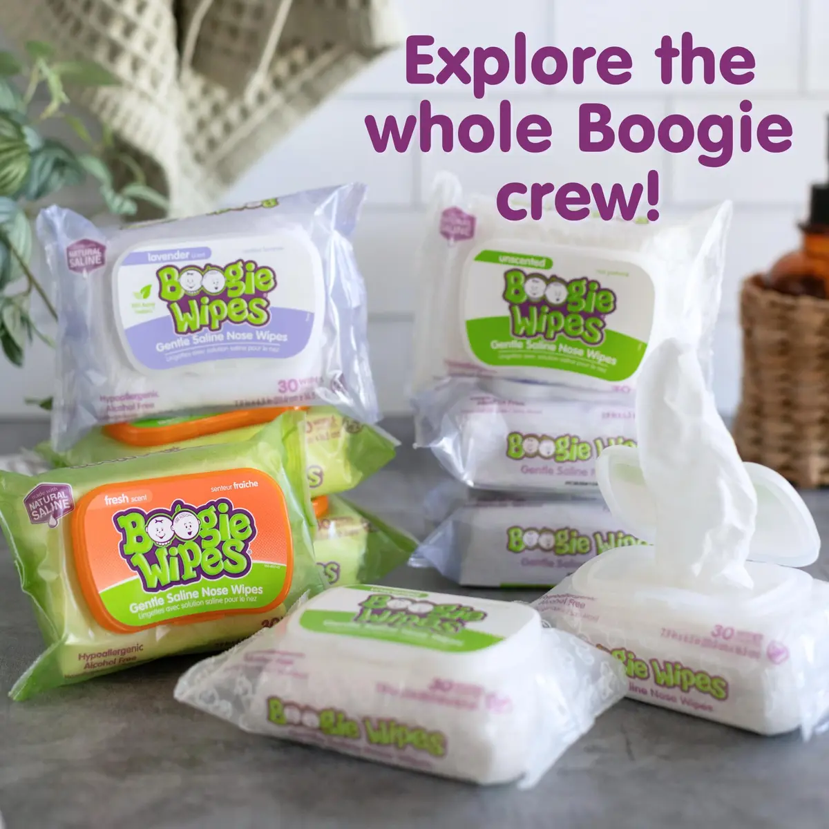 Boogie Wipes Saline Nose Wipes 90 Count | Gentle Allergy Relief for Stuffy Noses - view 7