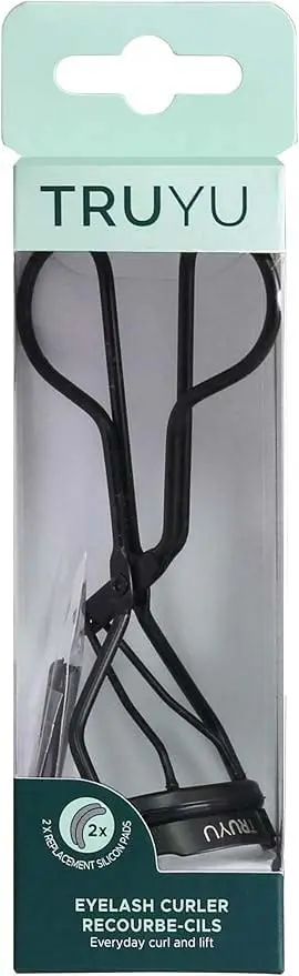 Truyu Black Eyelash Curler with 2 Silicone Replacement Pads | No Pinching, Longer Looking Lashes - view 2