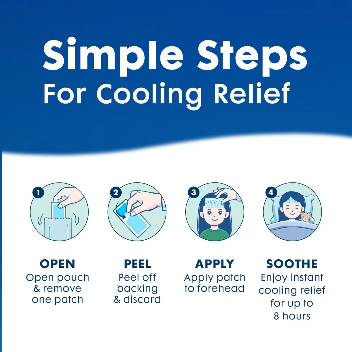BeKoool Kids Cooling Gel Patches 4 Count | Fever Relief for Children - view 5