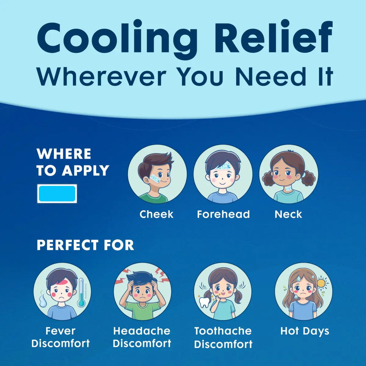 BeKoool Kids Cooling Gel Patches 4 Count | Fever Relief for Children - view 6