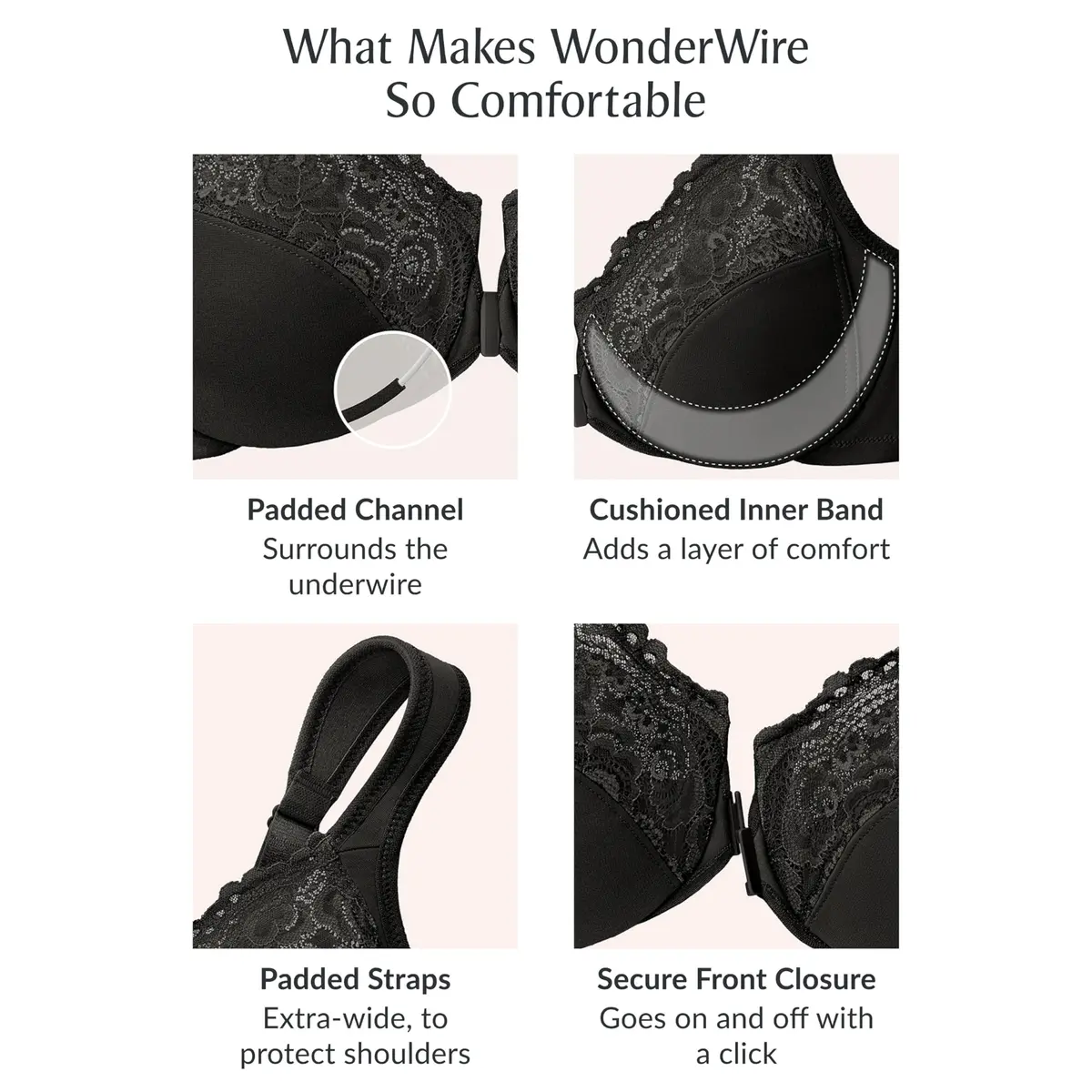 Glamorise Full Figure Plus Size Wonderwire Front-Closure Bra 34F | Support & Comfort for Curvy Women - view 6
