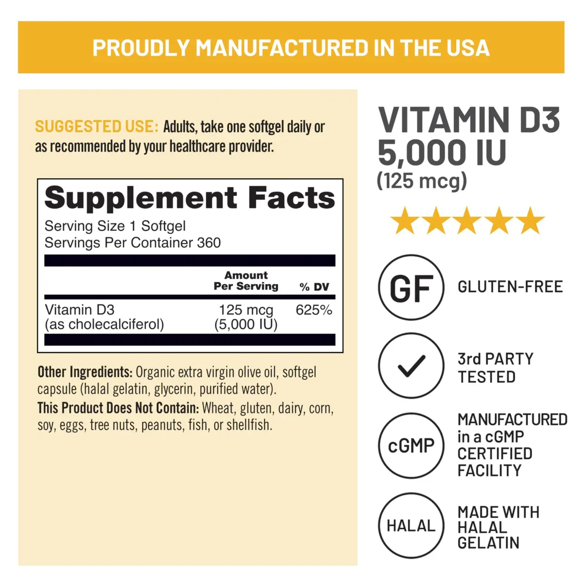 NatureWise Vitamin D3 5000IU Supplement, Immune Support, 360 Mini Softgels | NSF Certified - view 6