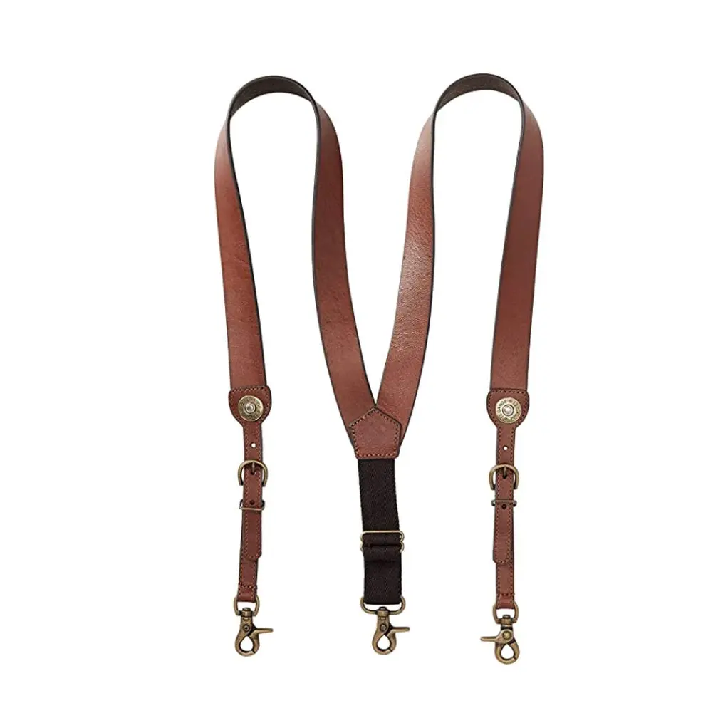 Nocona Belt Co. Bullet Concho Gallus Leather Suspender | Western Style, Heavy Duty Cowhide, Tan, Large (N8514202) - main product image