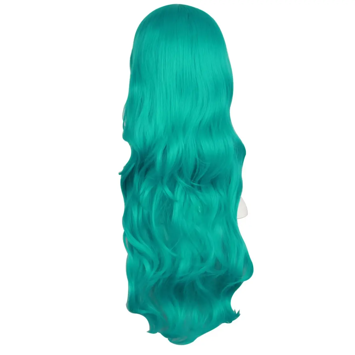 MapofBeauty 24 Inch Long Wavy Side Bangs Anime Cosplay Wig, Dark Teal Green | Heat Resistant Synthetic Fiber - view 4