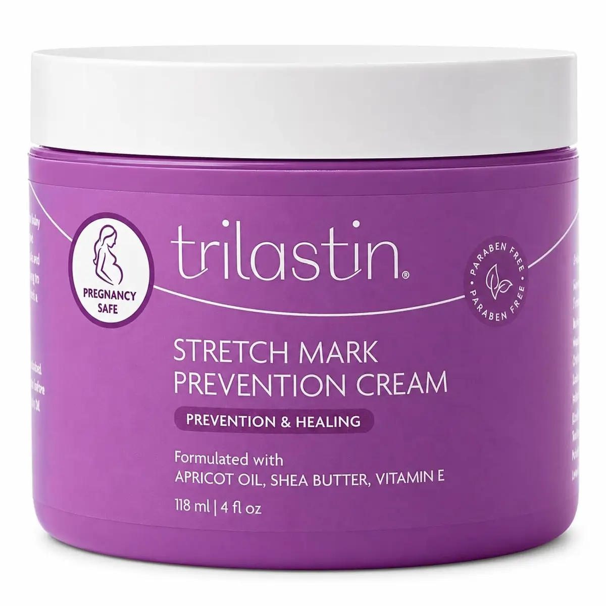 TriLASTIN Stretch Mark Cream for Pregnancy – Hydrating Belly Cream for Pregnant Women- Shea Butter & Vitamin E, Paraben Free, No Added Fragrances - 4 oz - main product image