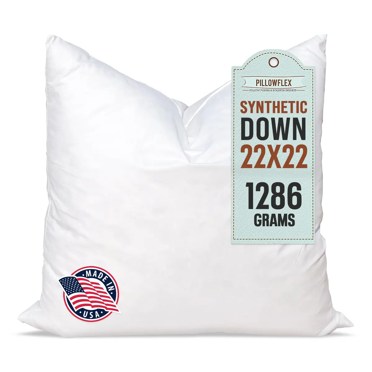 Pillowflex Synthetic Down Pillow Insert 55x55 cm (22x22 in) | Hypoallergenic & Washable Sham Insert - main product image