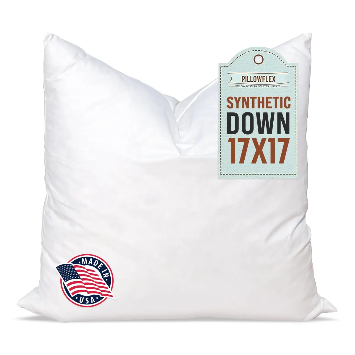 Pillowflex Synthetic Down Pillow Insert 17x17 in | Karate Chop Design, Ultra Soft Support - main product image