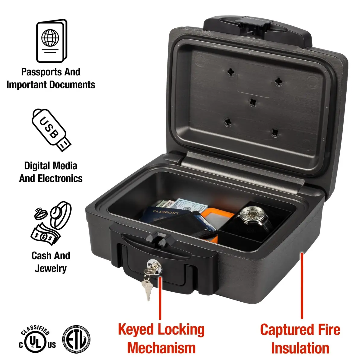 SentrySafe Fireproof and Waterproof Safe H0100CG 0.17 cu ft | ETL Verified for 72 Hours in Water - view 3