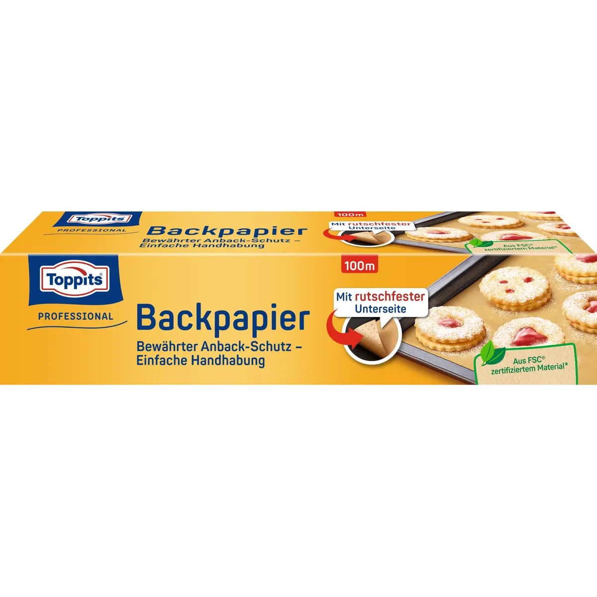Toppits Carta da forno 8m | Compostable, Unbleached Baking Paper for All Oven Types - main product image