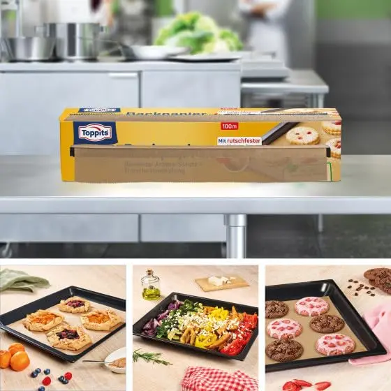 Toppits Carta da forno 8m | Compostable, Unbleached Baking Paper for All Oven Types - view 4