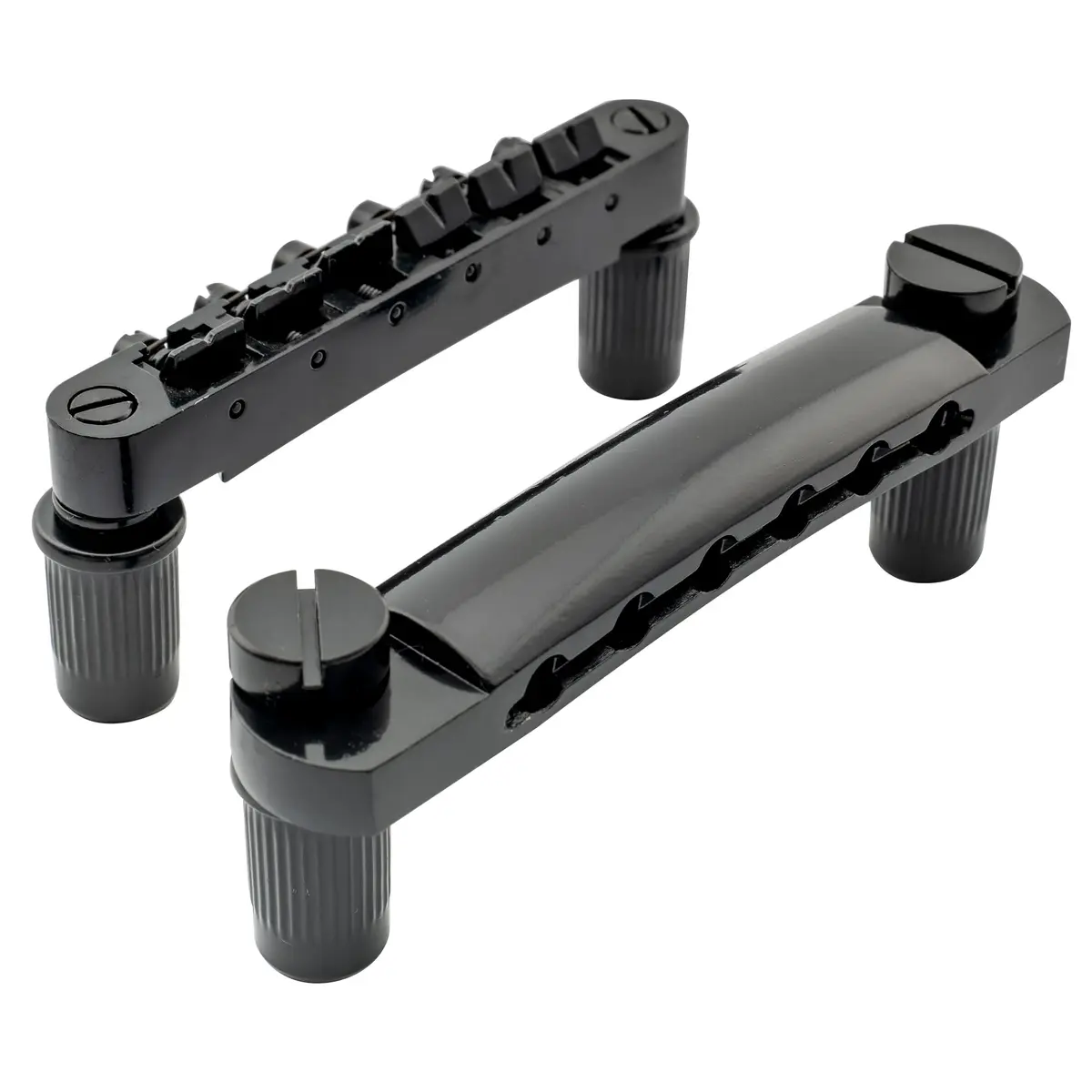 Musiclily Tune-o-matic Bridge and Tailpiece Set for Epiphone Les Paul/SG Style Electric Guitars, Black | 52mm Bridge Spacing, 52.5mm Tailpiece Spacing - main product image