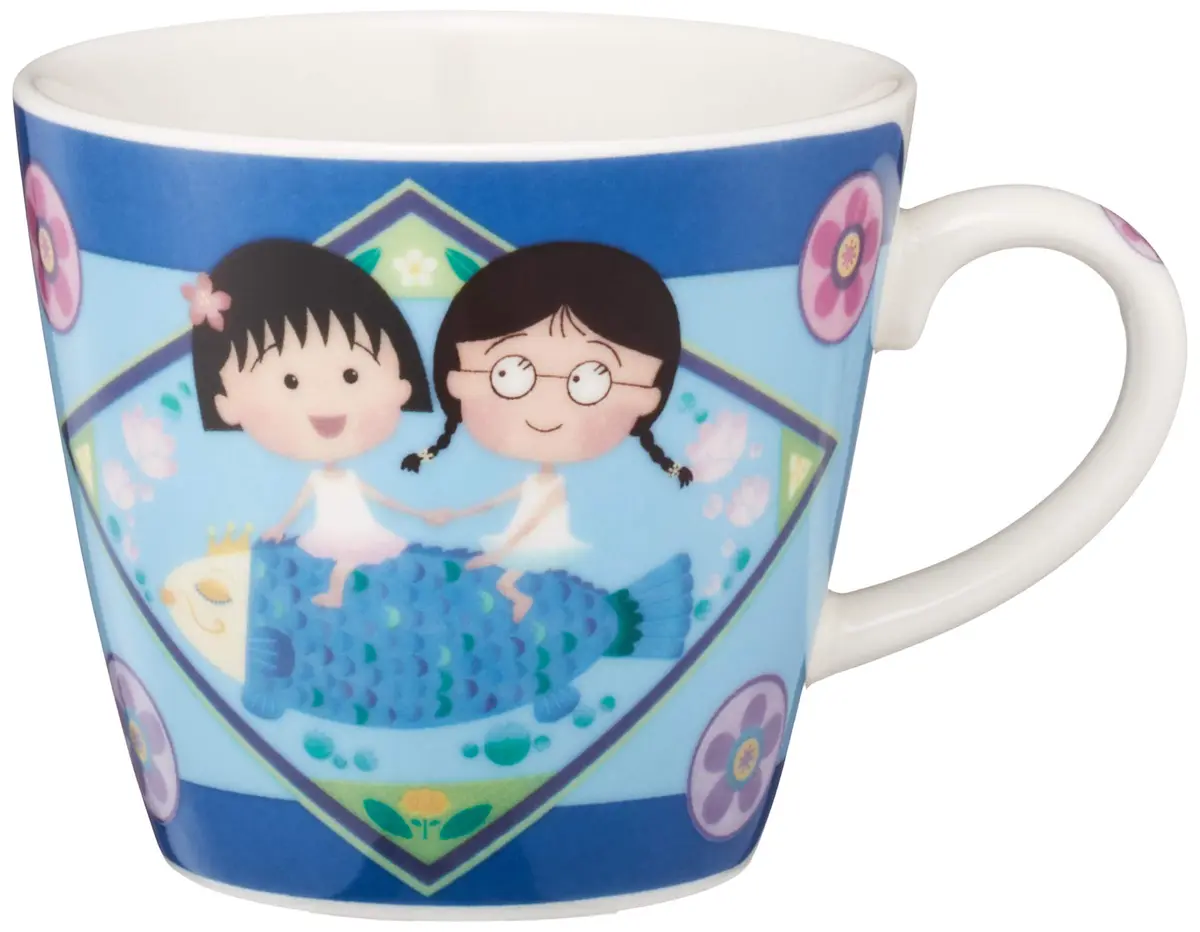 金正陶器(Kaneshotouki) Chibi Maruko-chan Fish Face Mug 270ml | Cute Japanese Porcelain Cup - main product image