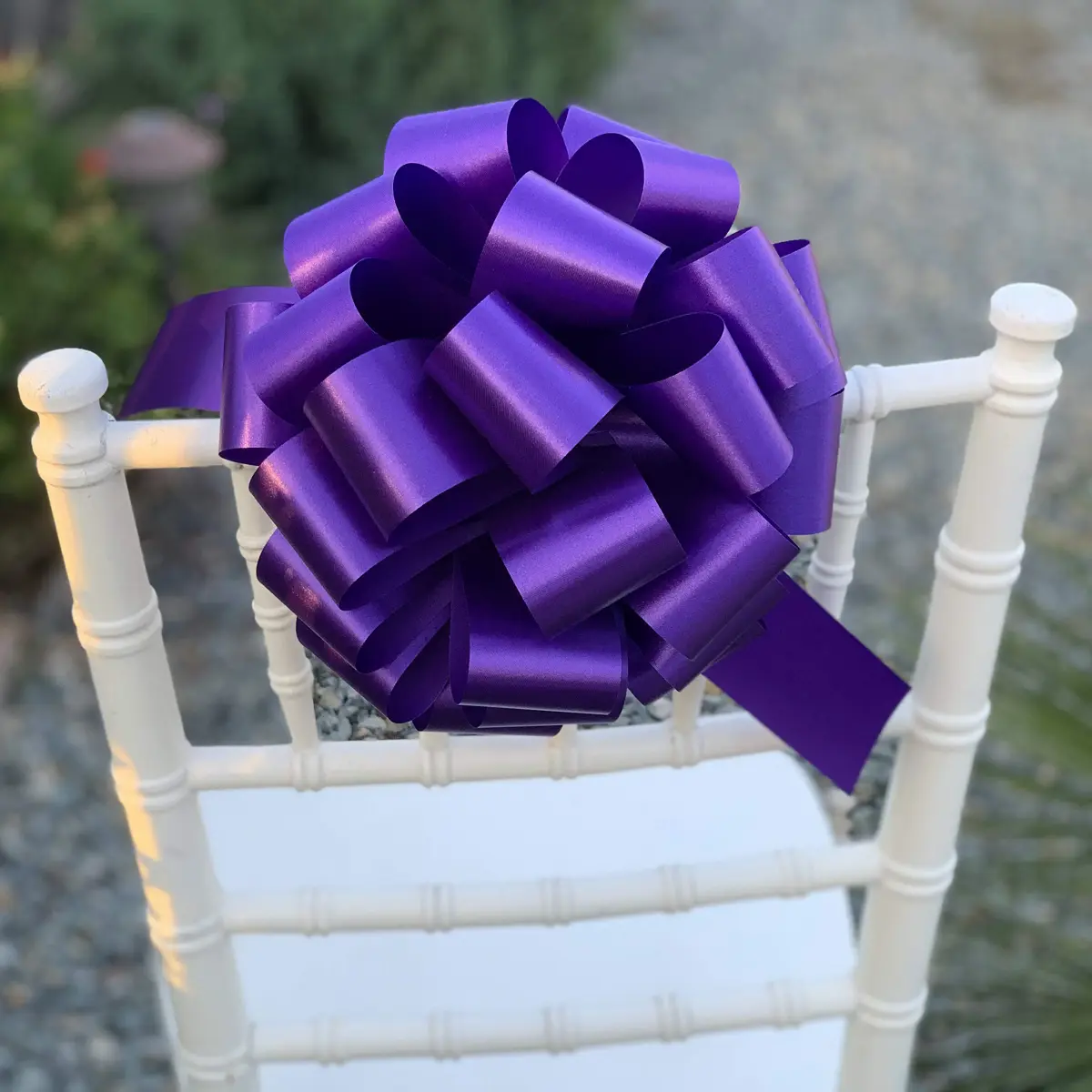 GiftWrap Etc. Large Purple Ribbon Pull Bows 23cm (9 Inch) Wide, Set of 6 | Easy-to-Use, Reusable Gift Decor - view 2