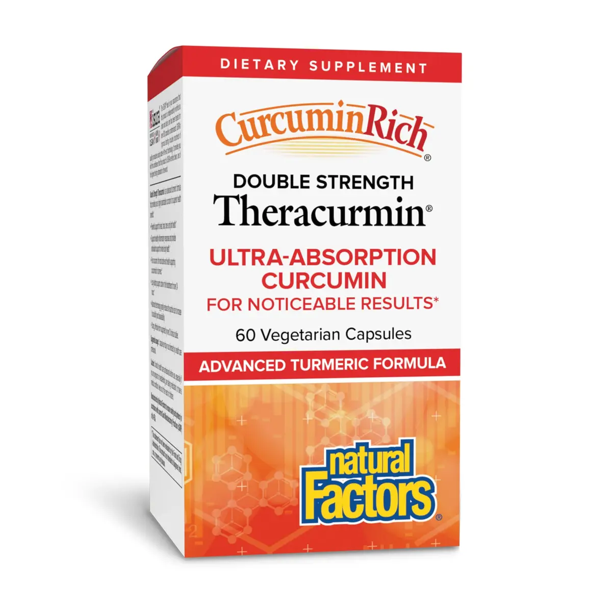Natural Factors CurcuminRich Double Strength Theracurmin, 60 Capsules | High-Absorption Curcumin for Joint & Heart Support - main product image