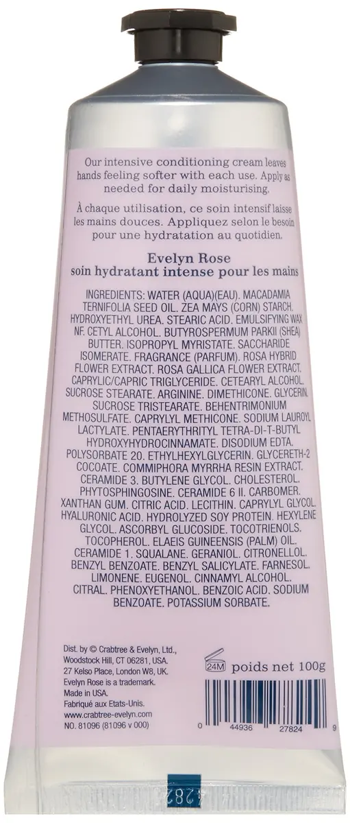 Crabtree & Evelyn Evelyn Rose Hand Cream Therapy 3.5 oz | Ultra-Moisturising & Nourishing for Dry Skin - view 2