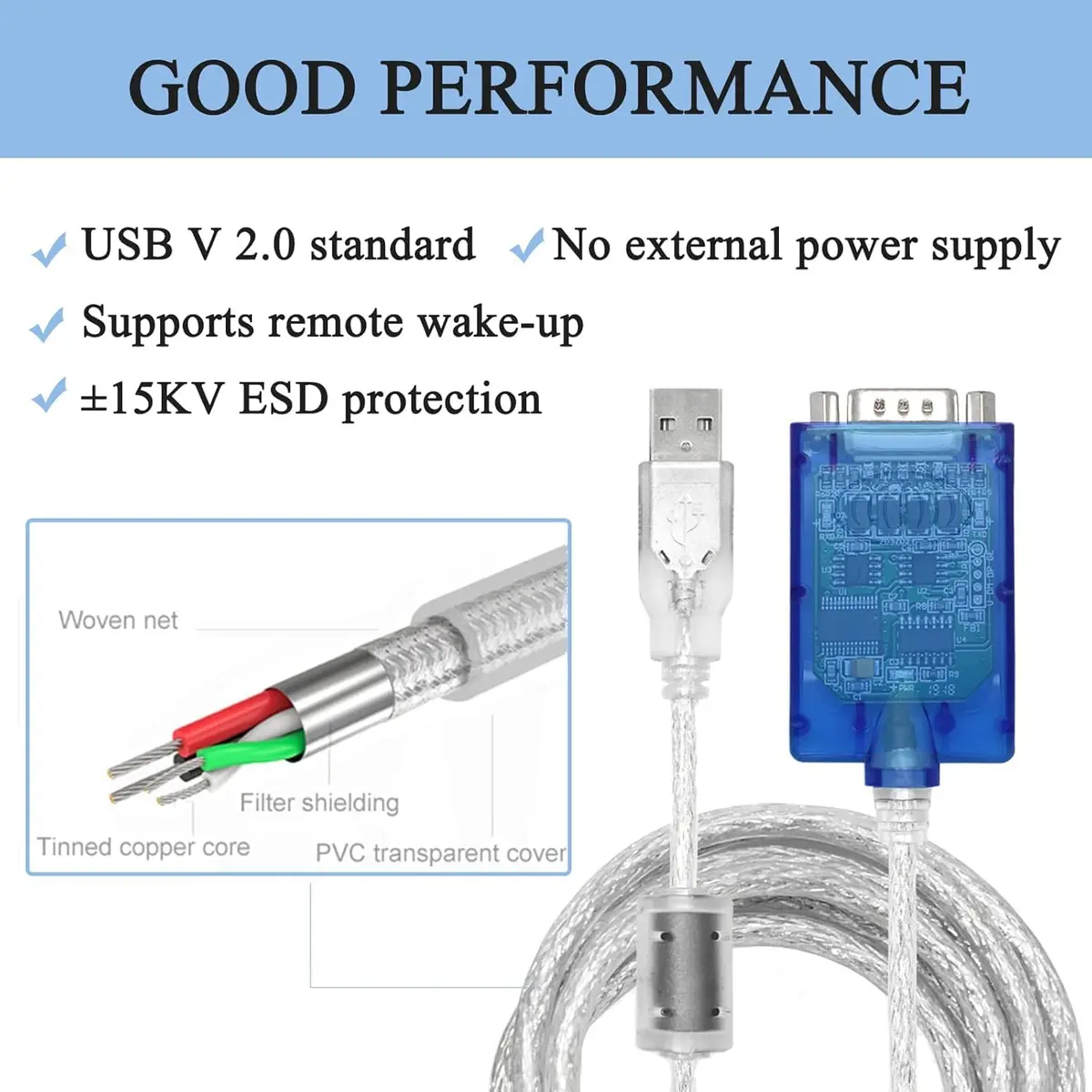 UOTEK UT-890A USB to RS485/422 Serial Converter 1.5m (5ft) | FTDI Chipset, ESD Protection - view 5