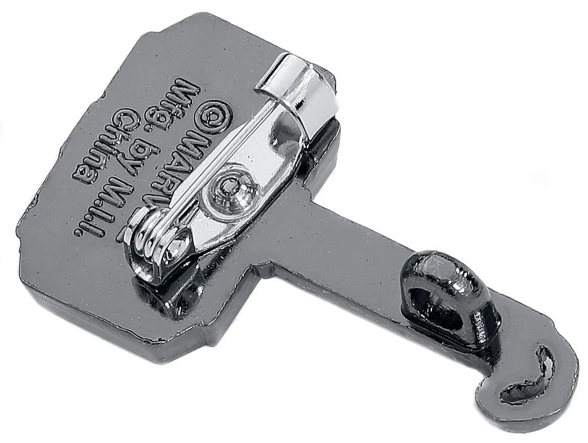 Marvel Thor Hammer Pewter Lapel Pin Silver 2.54 cm (1") | Detailed Collectible for Fans - view 3