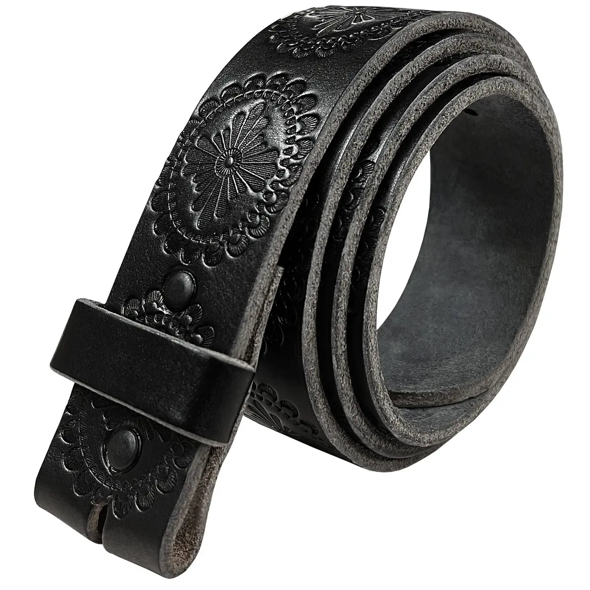 Belts.com 1.5" Full Grain Leather Western Belt Strap | Vintage Pattern, Black, Size 30 - main product image