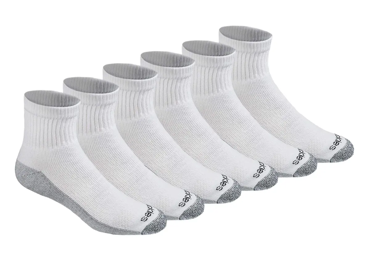 Dickies Dri-Tech Moisture Control Quarter Socks Large | Moisture-Wicking, Full Cushion Comfort - main product image